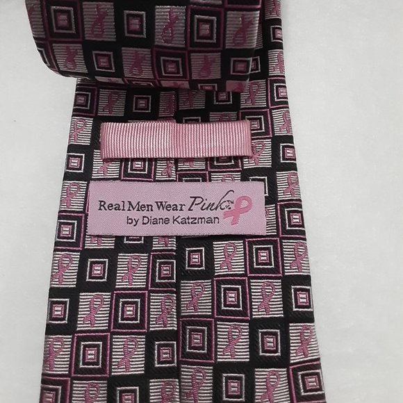 Breast Cancer Awareness Pink Ribbon Tie - Real Men Wear Pink by Diana Katzmen - Picture 1 of 3